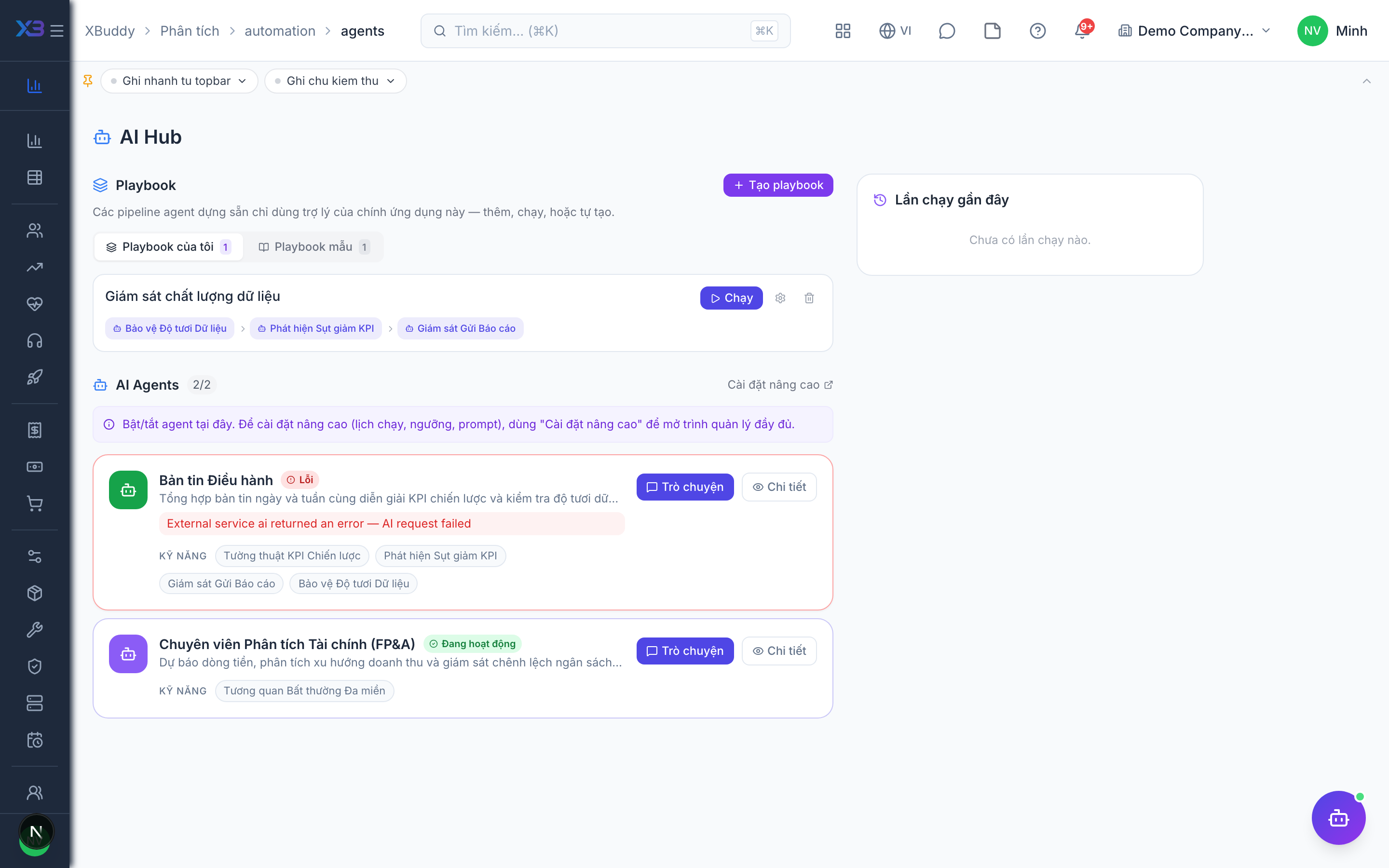 Analytics — workflow statistics page