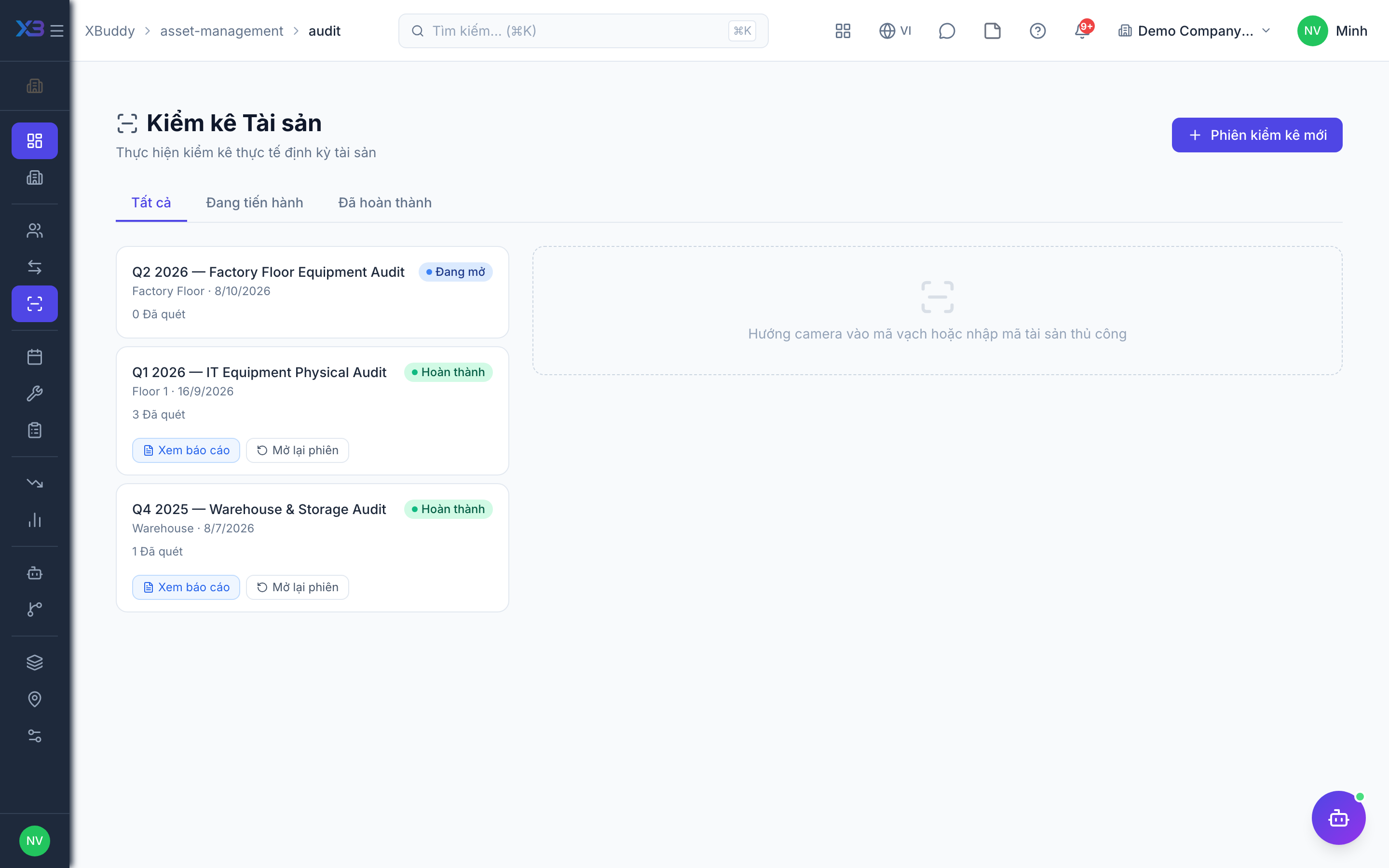 Asset Management — Phiên kiểm kê tài sản